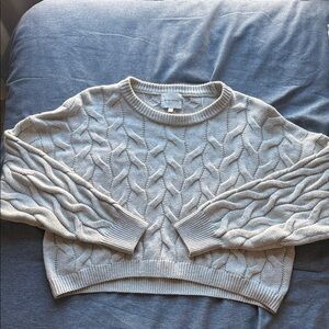 Grey cable knit sweater